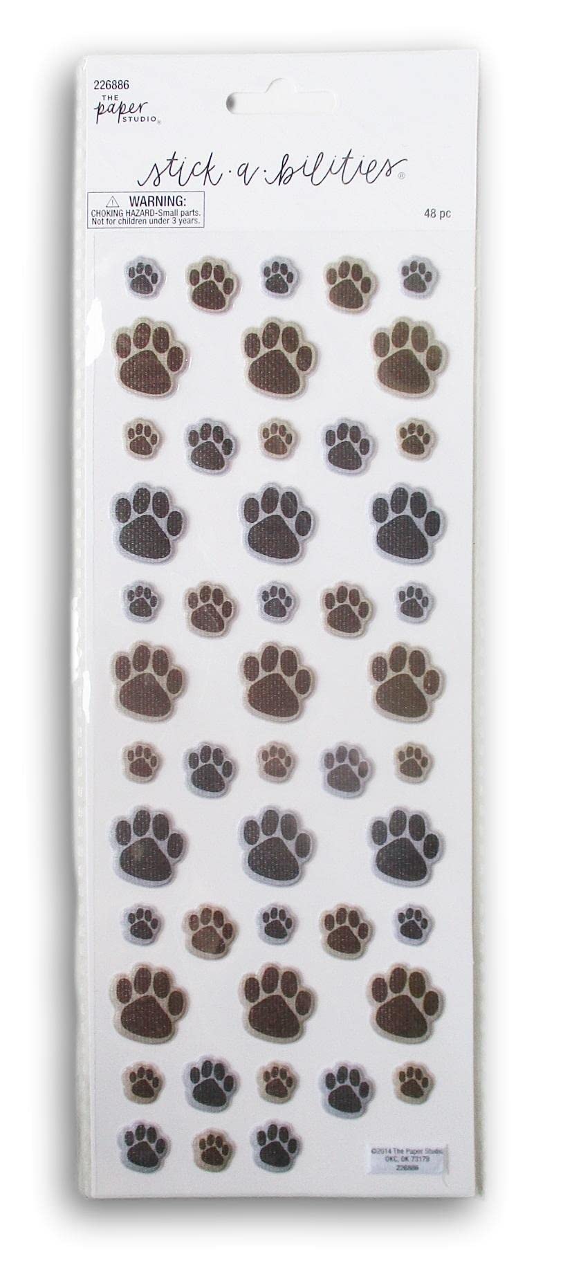 Stickabilities dog paw stickers, 3D puffy decals for scrapbooks and crafts.