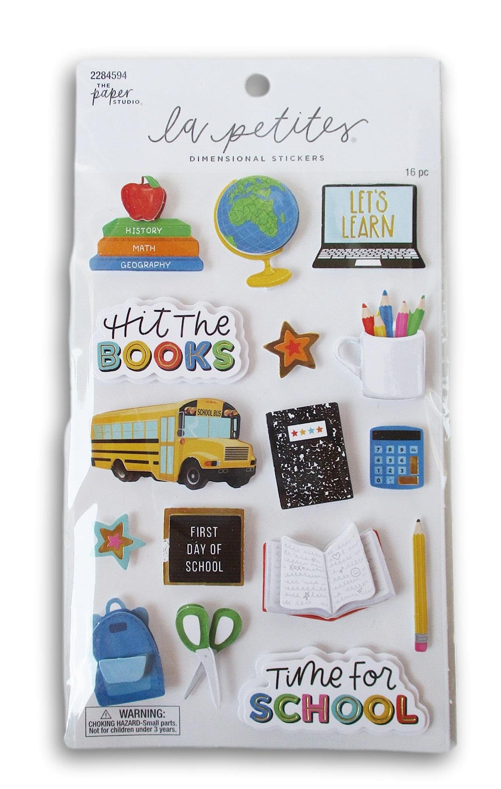 Stickabilities Time for School 3D stickers sheet adds playful texture to scrapbooks and cards