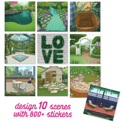 Sticker & Chill ten-scene layout showcasing vibrant floral accents for personalization.
