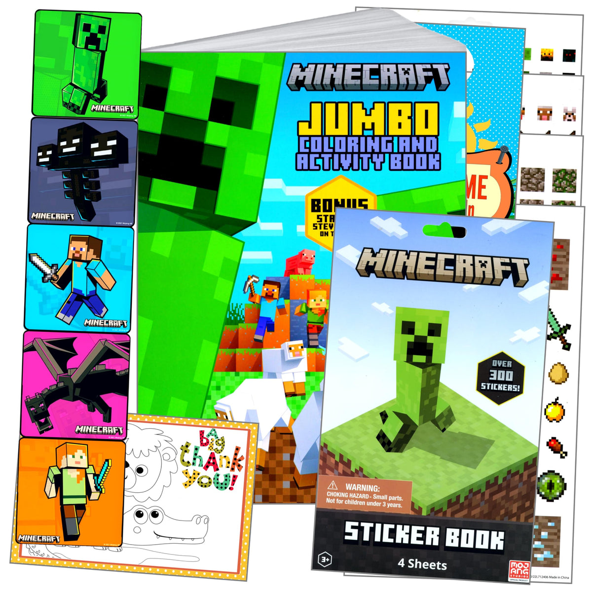 Stickerland Minecraft activity set image showing stickers and coloring pages for creative fun.