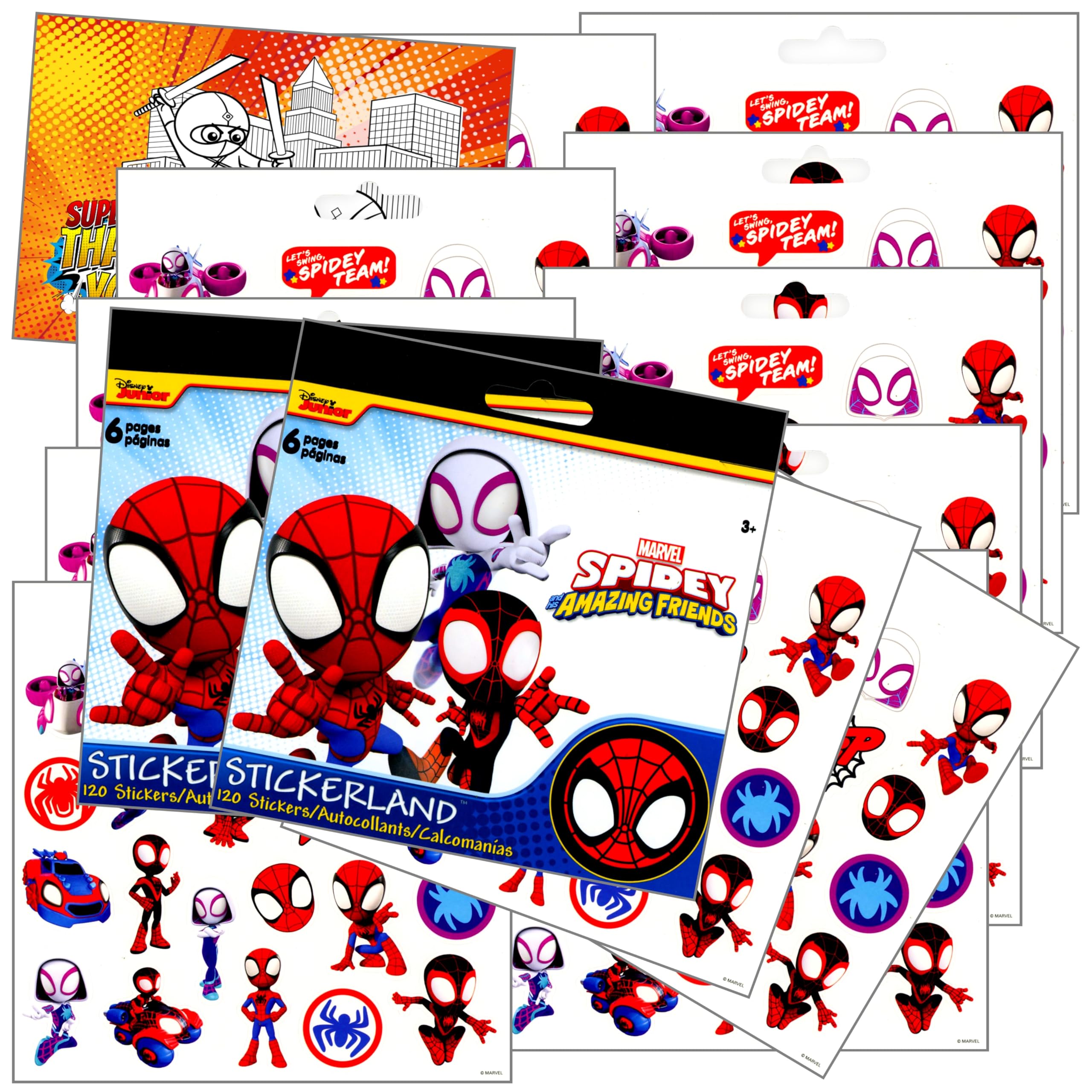 Stickerland Spidey sticker sheet for party favors and creative decorating.