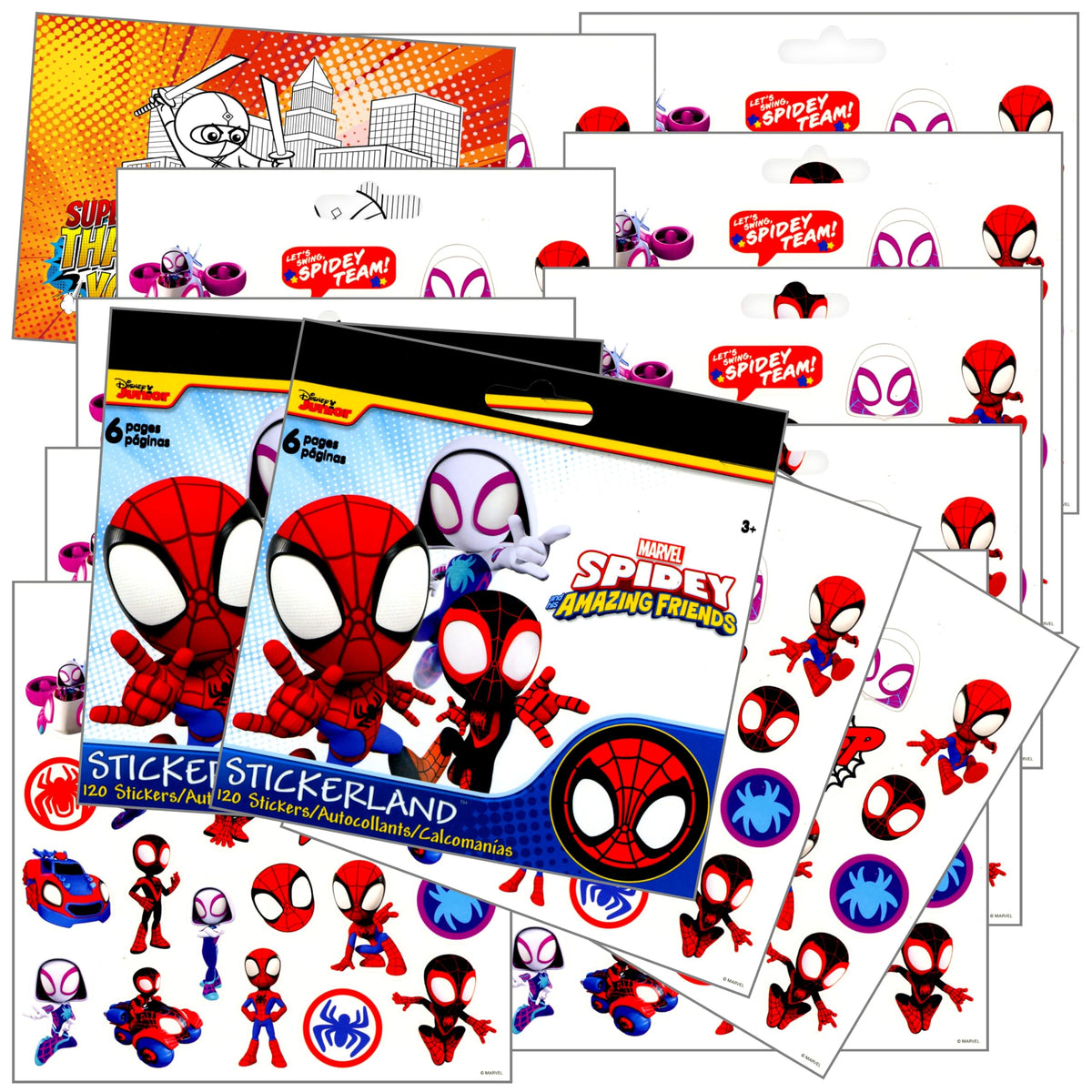 Stickerland Spidey sticker sheet for party favors and creative decorating.