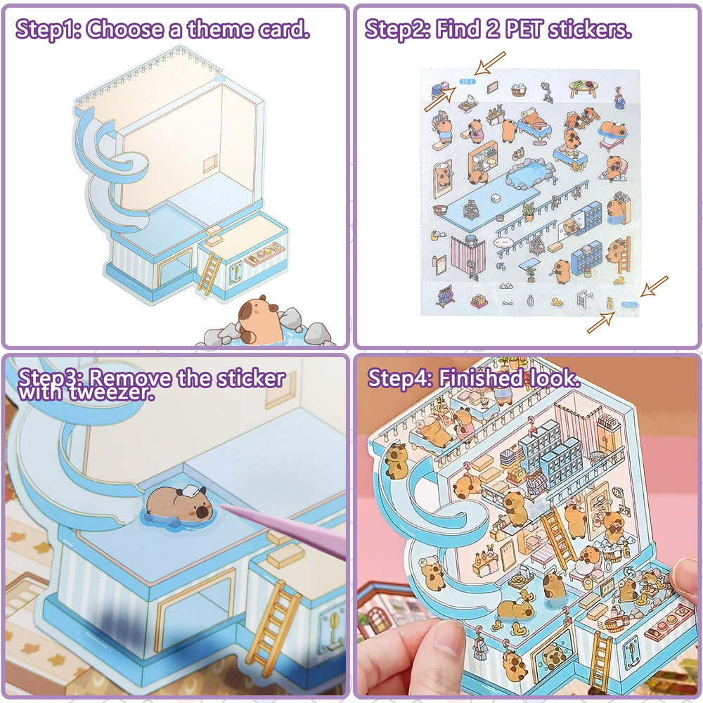 Sticker Therapy 20 diverse 3D scenes ideal for relaxing hobby time