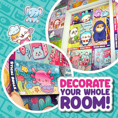 Sticki Rolls Jumbo Stickies on a mirror create a shimmering accent without residue.