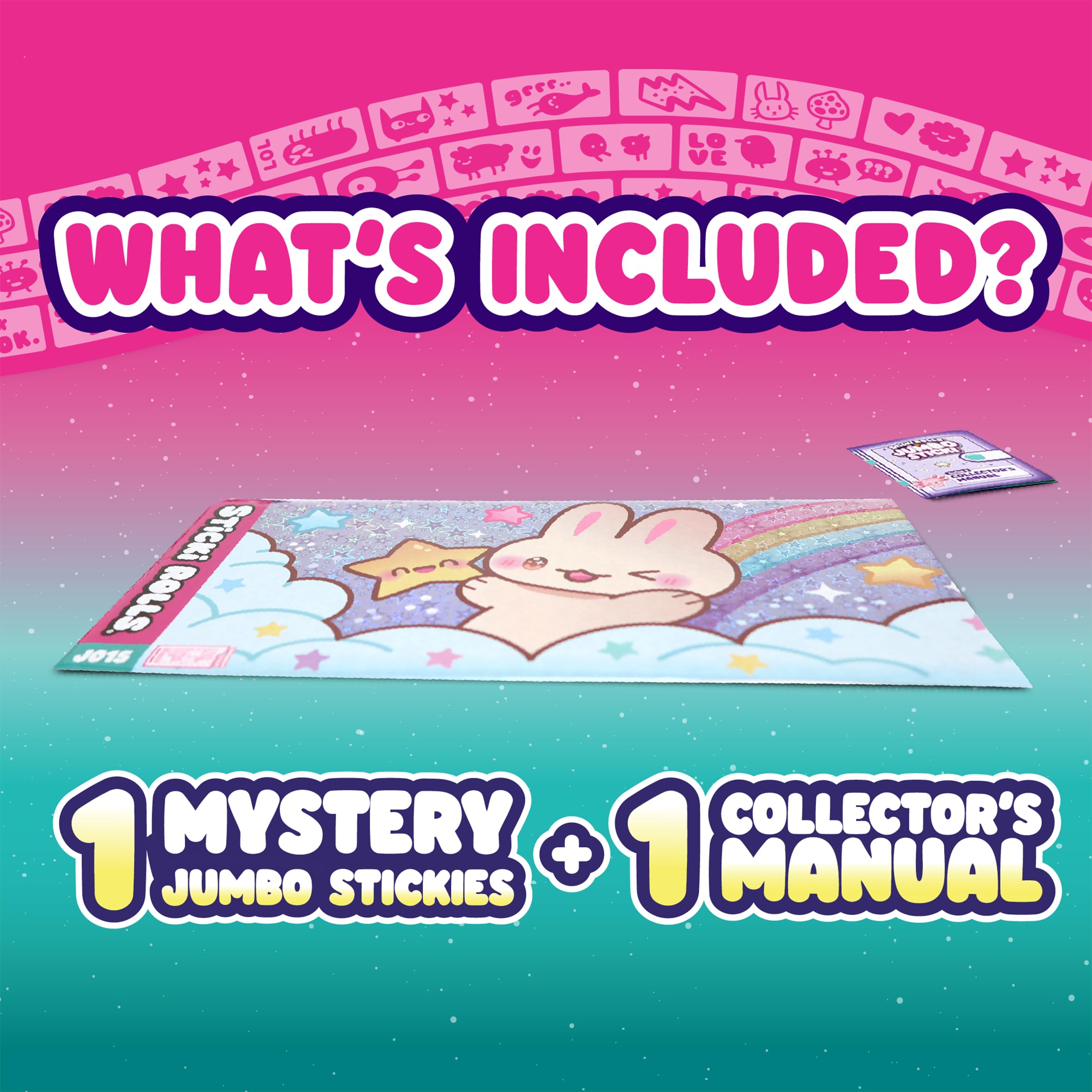 Sticki Rolls Jumbo Stickies offer a collectible surprise with four rarity levels.