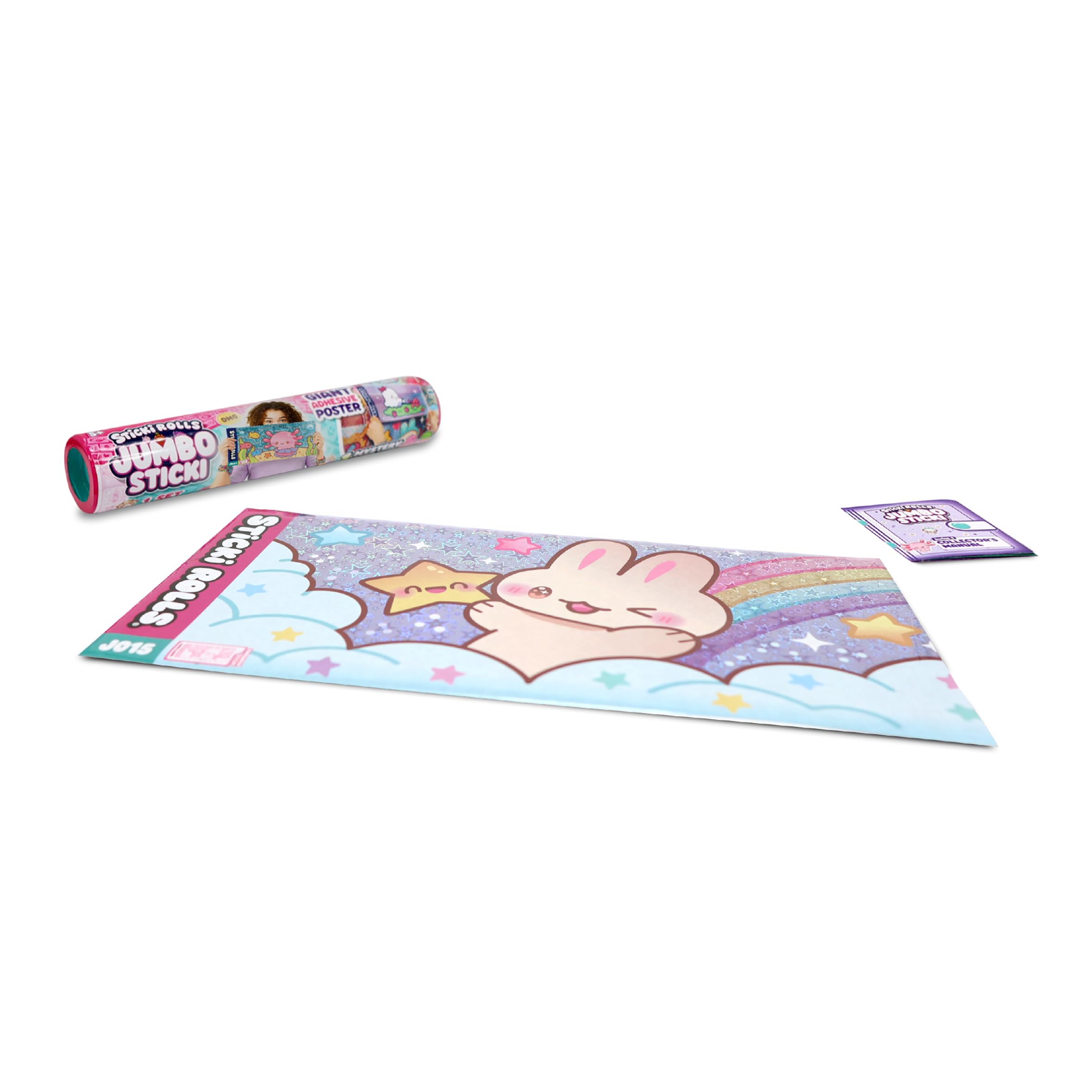 Sticki Rolls Jumbo Stickies foil sticker on a wall adds vibrant, reusable decor for kids' rooms.