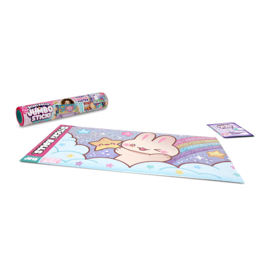 Sticki Rolls Jumbo Stickies foil sticker on a wall adds vibrant, reusable decor for kids' rooms.