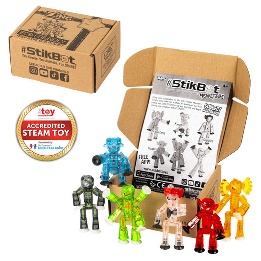 StikBot Zing Monsters Goblin poseable figure for spooky scenes.