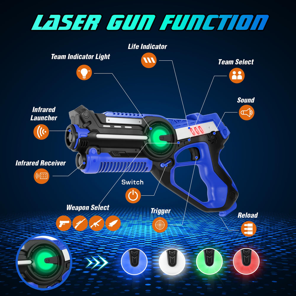 Stlloys Laser Tag guns deliver vivid sounds and vest vibration for immersion