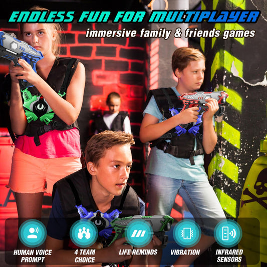 Stlloys laser tag vests with vibration feedback for realistic battles.
