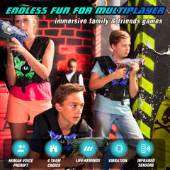 Stlloys laser tag vests with vibration feedback for realistic battles.