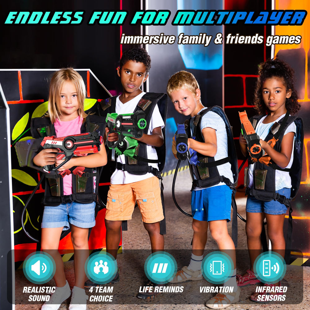 Stlloys Laser Tag vests four kit supports four teams during epic backyard battles