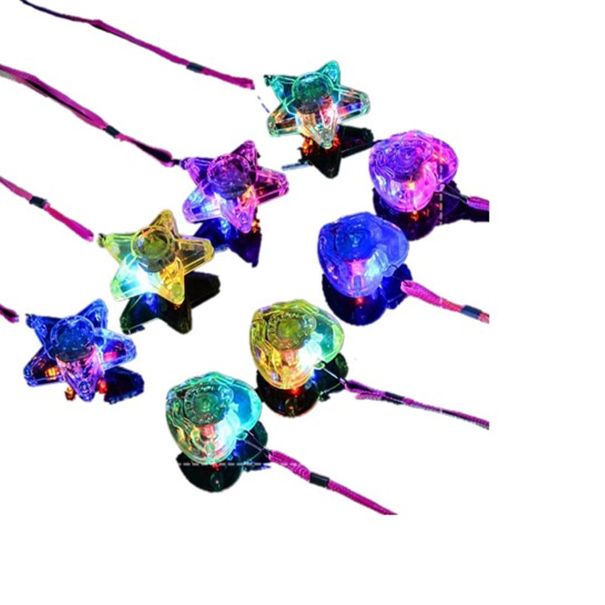 STOBOK LED sparkle necklace pendant lights up kids' outfits at parties