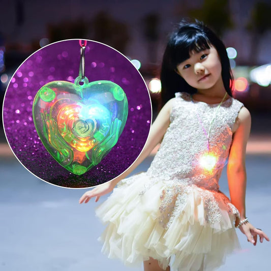 STOBOK pentagram heart glow necklace flashes at night for playful flair