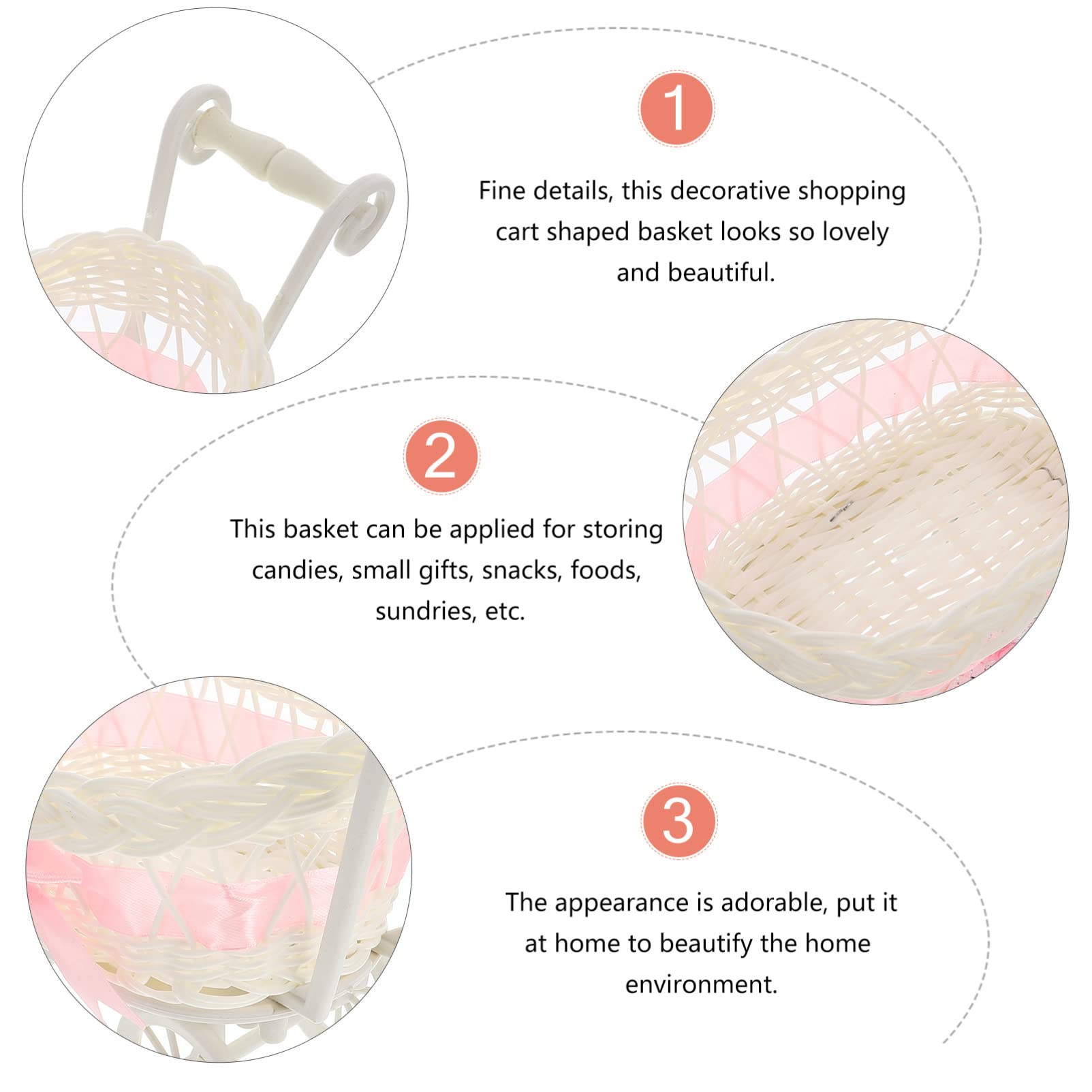 STOBOK wicker baby carriage basket compact size fits on tabletops.