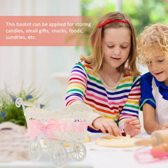 STOBOK wicker baby carriage basket handle closeup reveals lightweight craftsmanship.