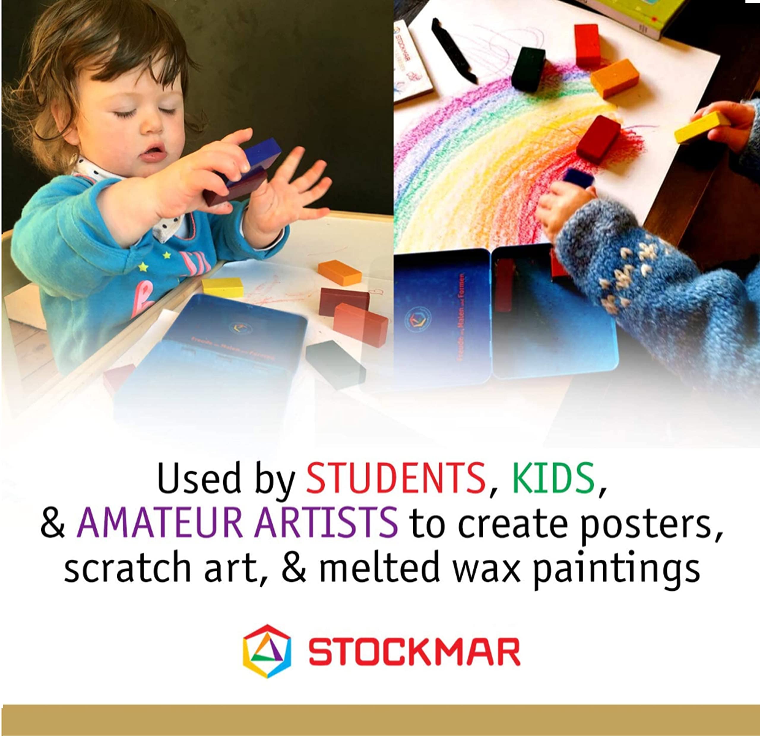 Stockmar beeswax scent enhances the sensory drawing experience.
