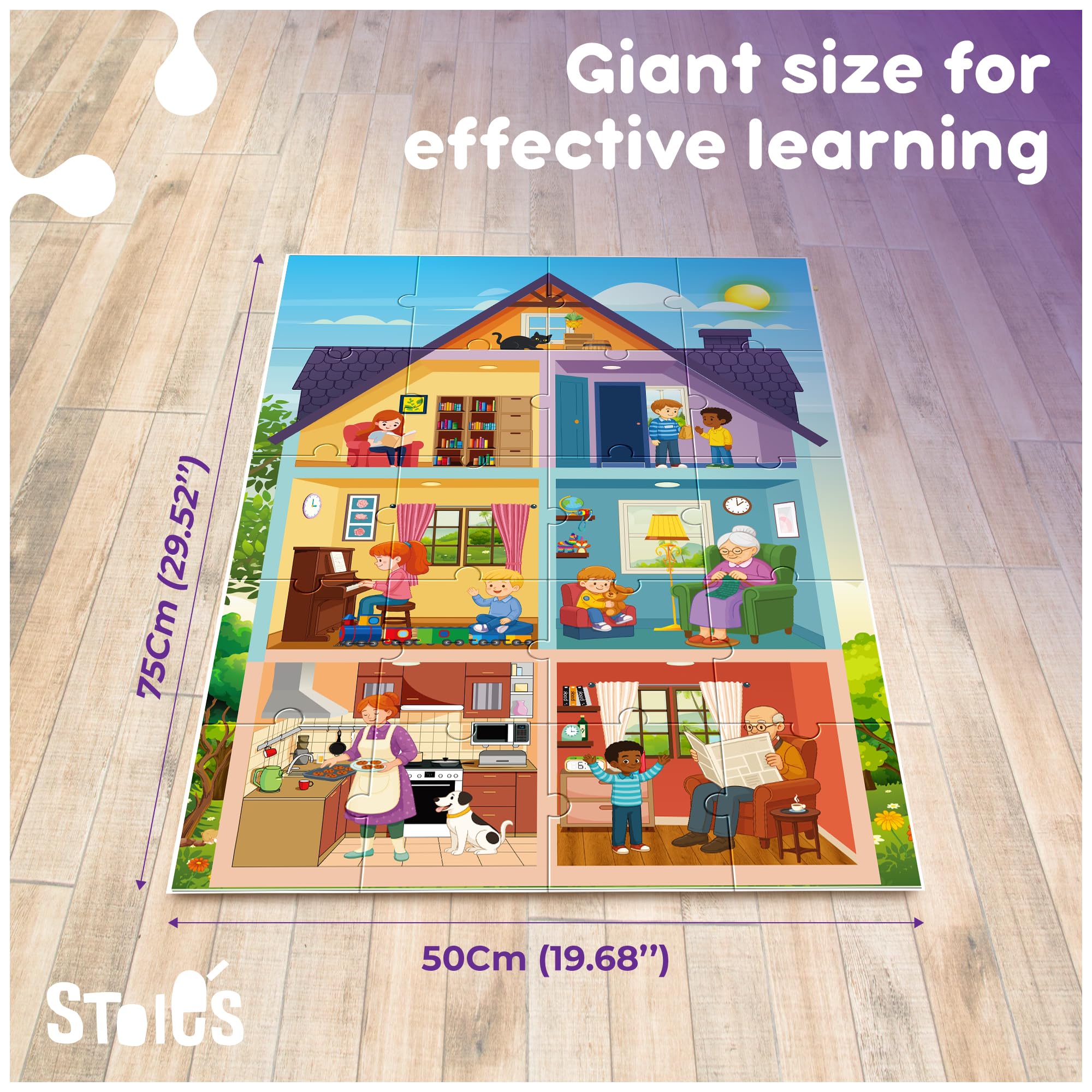 Stoie´s storage box keeps puzzles organized for easy storage.