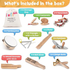 Stoie's wooden toddler castanets for coordinated hand movement