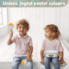Stoie's maracas in bright colors for lively shaking.