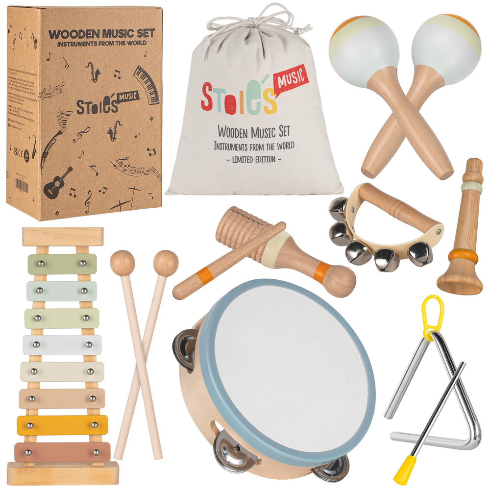 Stoie's xylophone with mallets for early rhythm practice.