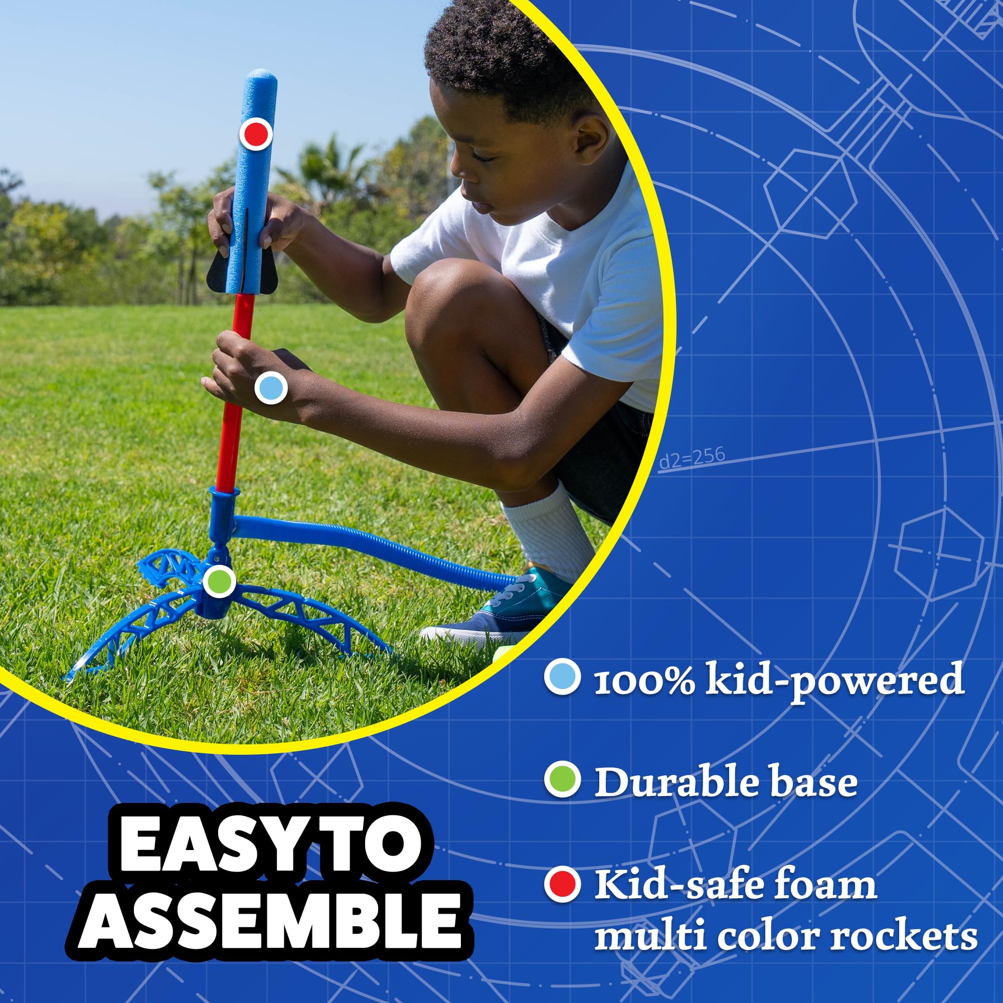 Stomp Rocket Jr durable base supports active stompers during games.