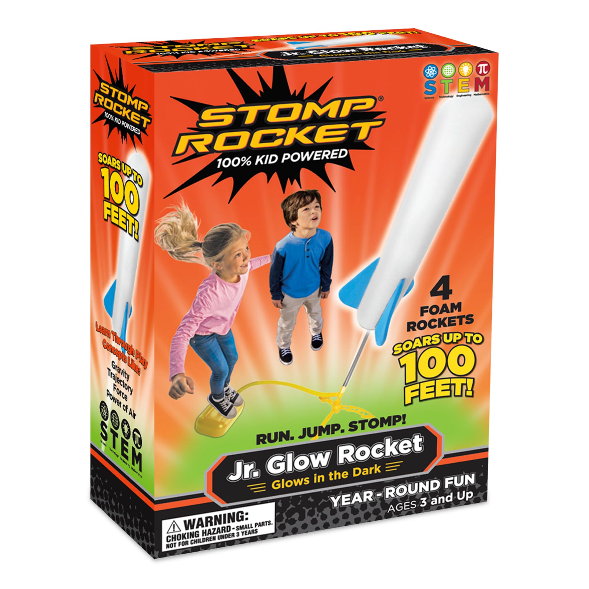 Stomp Rocket Jr Glow launch stand supports safe, active outdoor play.