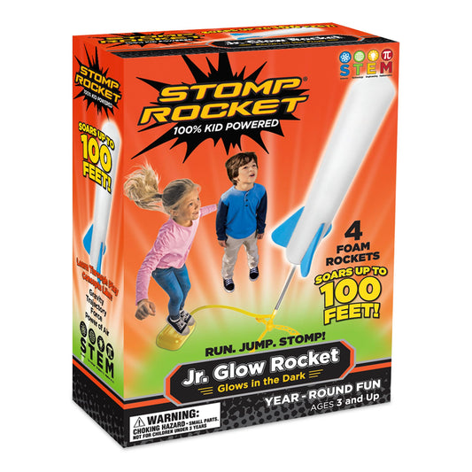 Stomp Rocket Jr Glow launch stand supports safe, active outdoor play.
