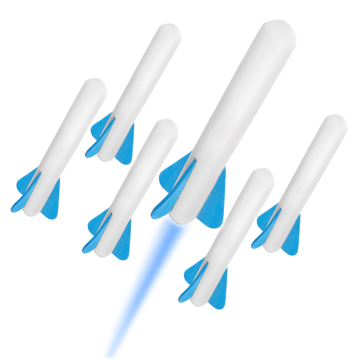 Stomp Rocket Jr Glow refills 6-pack replaces lost rockets for backyard launches.