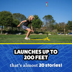 Stomp Rocket launches up to 200 feet for energetic outdoor play.