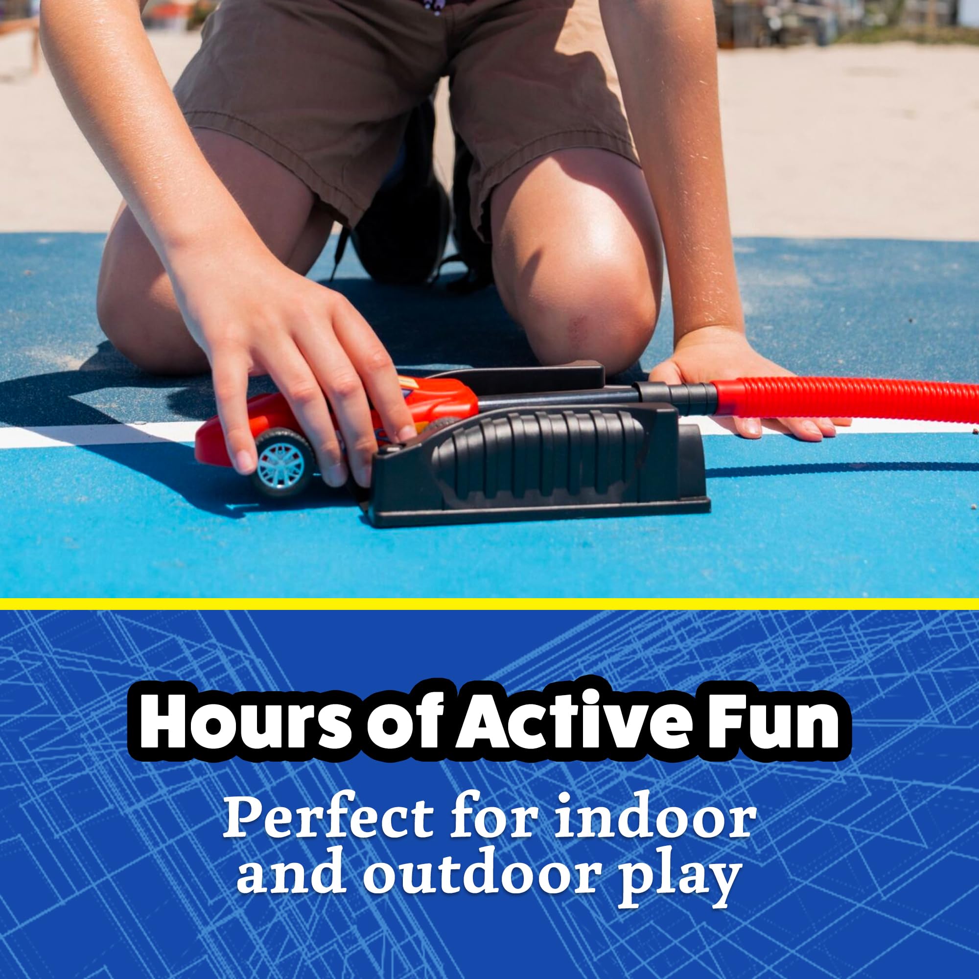 Stomp Rocket launchers ready for kid-powered action with no batteries needed.