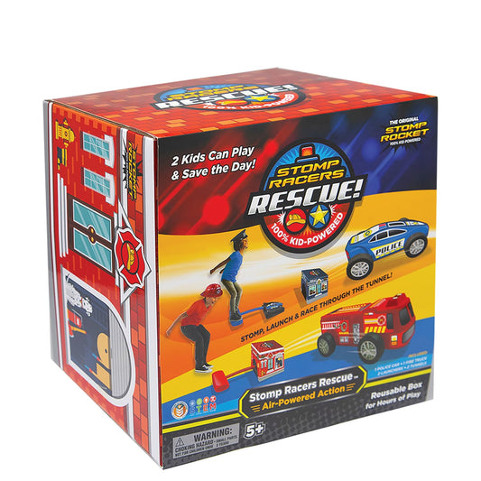Stomp Rocket Rescue Racers firetruck launches for active outdoor play