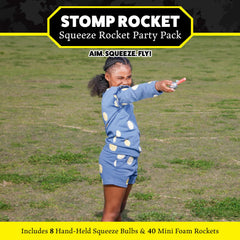 Stomp Rocket Squeeze Rocket foam rockets ready to soar outdoors for fun.