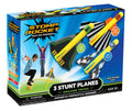 Stomp Rocket stunt plane launcher set ready for outdoor family fun.