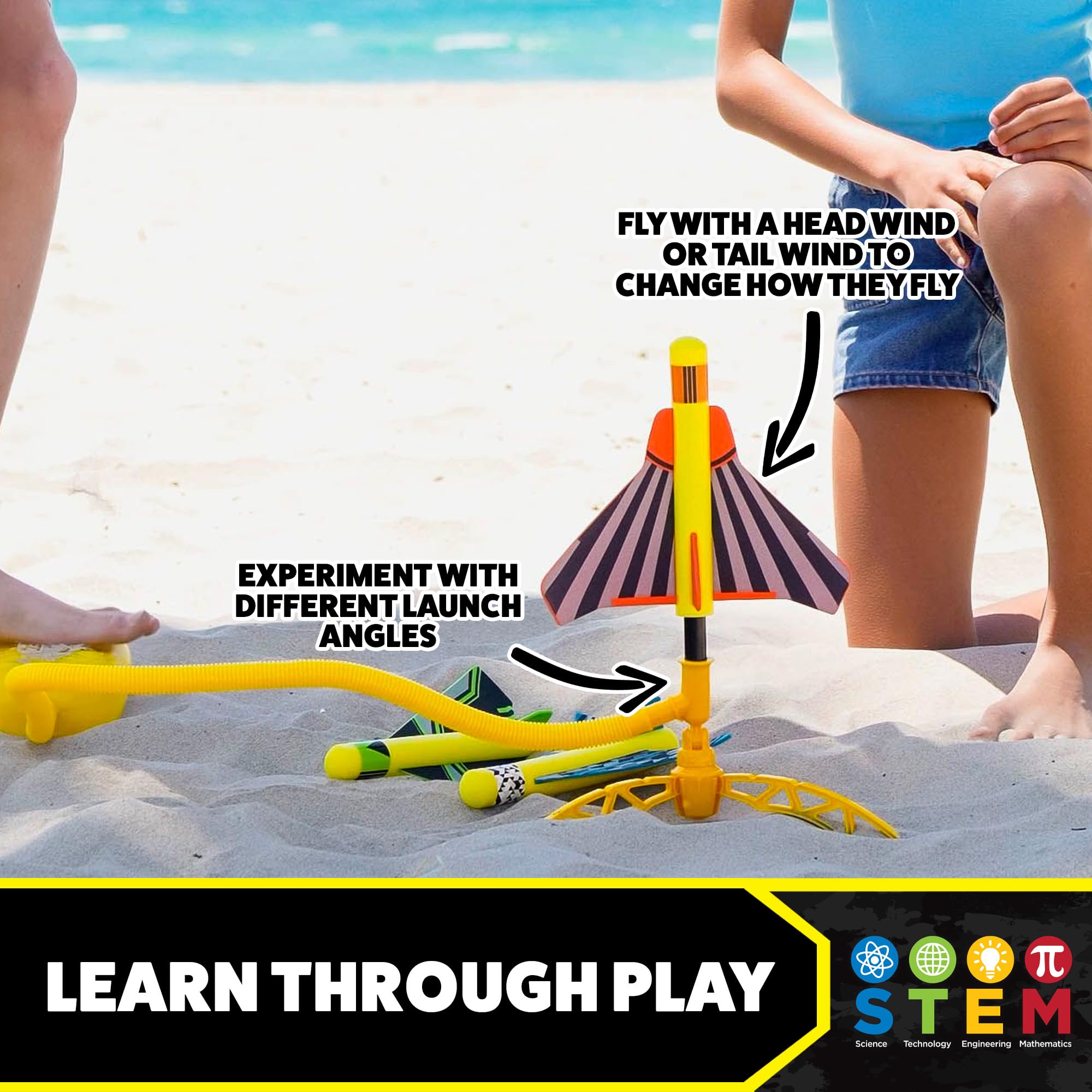 Stomp Rocket Wildcat plane executing tricks for park or backyard play.