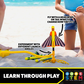 Stomp Rocket Wildcat plane executing tricks for park or backyard play.