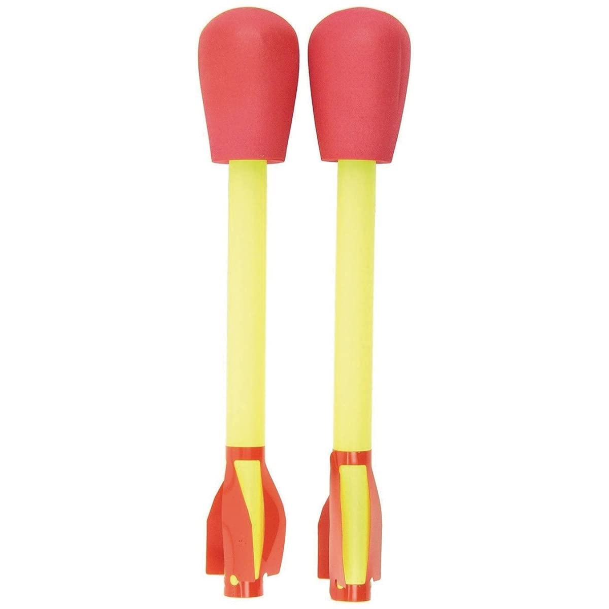Stomp Rocket Ultra Refill rocket in flight for backyard outdoor fun