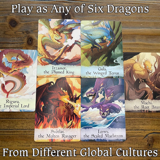 Stone Age Entertainment Dragon card showdown; dramatic fantasy creature inspires epic battles.