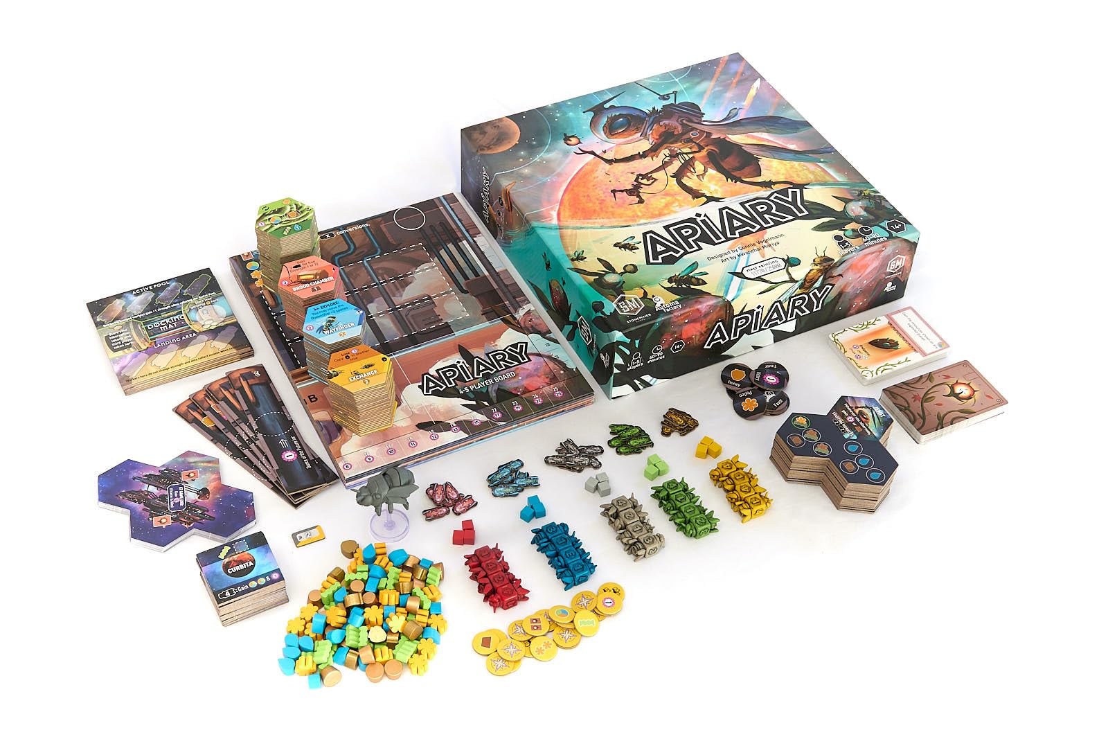 Stonemaier Apiary features diverse factions with unique bonuses and replayability