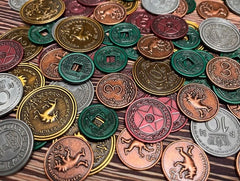 Stonemaier metal coins for Scythe gold 20 coin premium look.