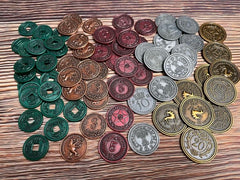 Stonemaier metal coins for Scythe red 5 coin with clear denomination.
