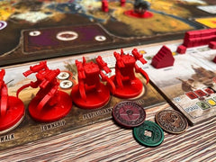 Stonemaier metal coins feature two-sided designs for Scythe.