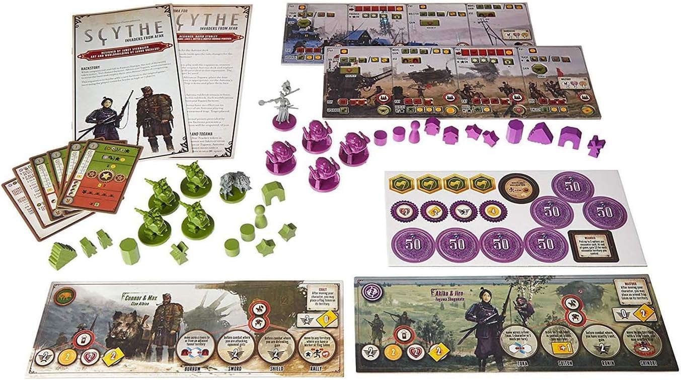 Stonemaier Scythe Invaders from Afar Togawa emissaries broaden strategy with unique playstyles.
