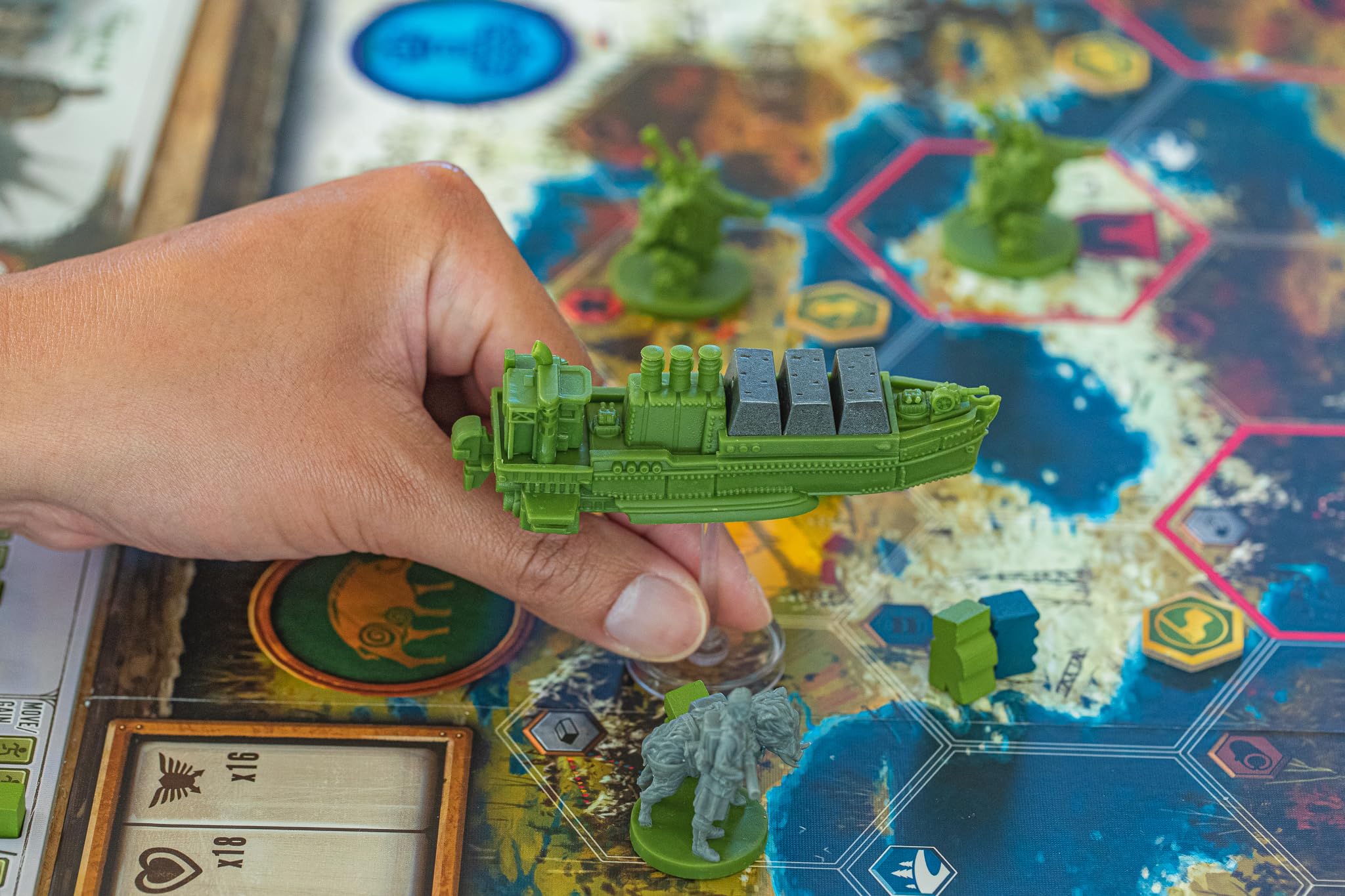 Stonemaier Scythe Wind Gambit map components highlight territory control dynamics