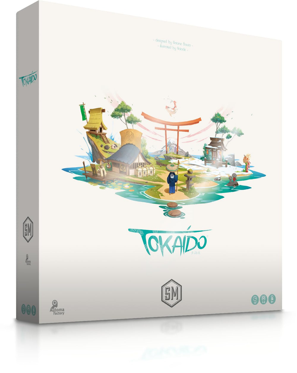 Stonemaier Tokaido base game cover highlights serene artwork for relaxing family game nights