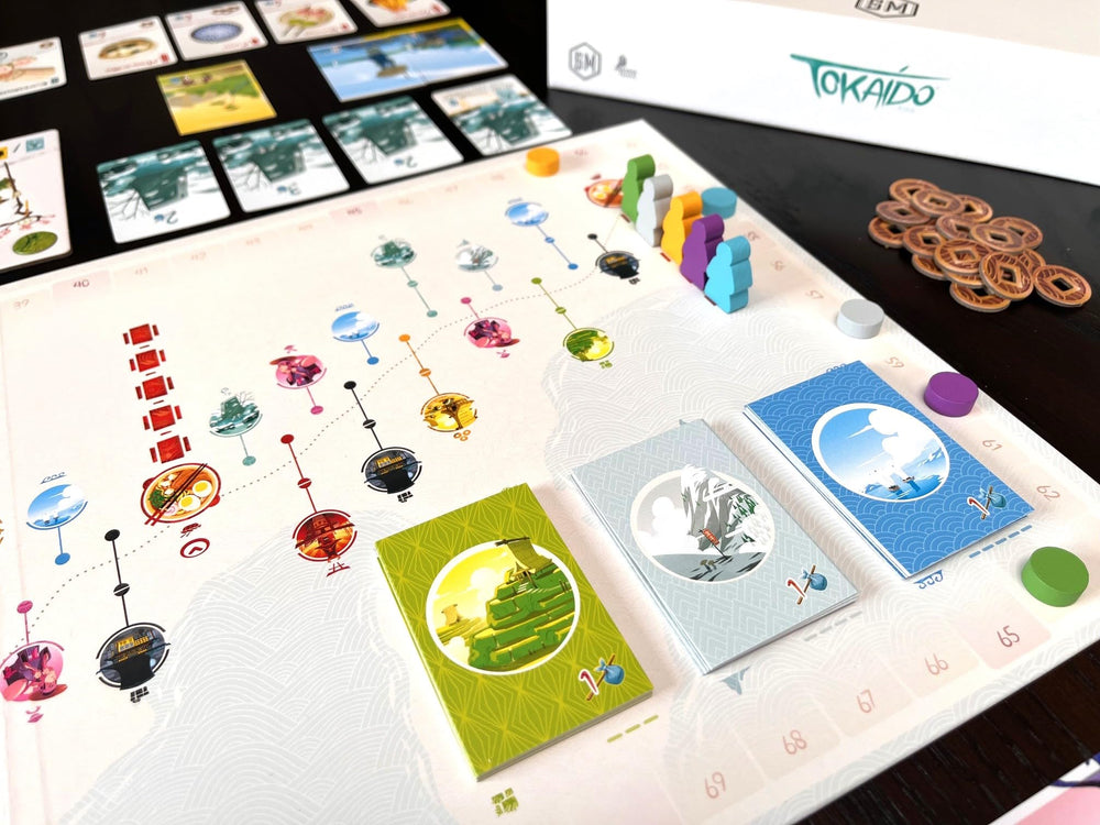 Stonemaier Tokaido inns and meals panel hints at strategic pauses and resource gains