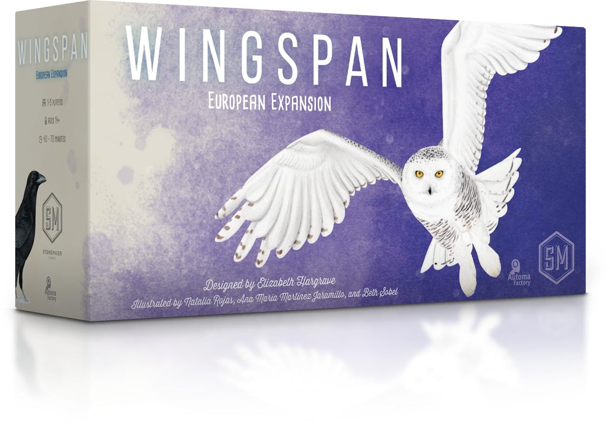 Stonemaier Wingspan European Expansion box front view showcasing 81 European birds for richer gameplay.