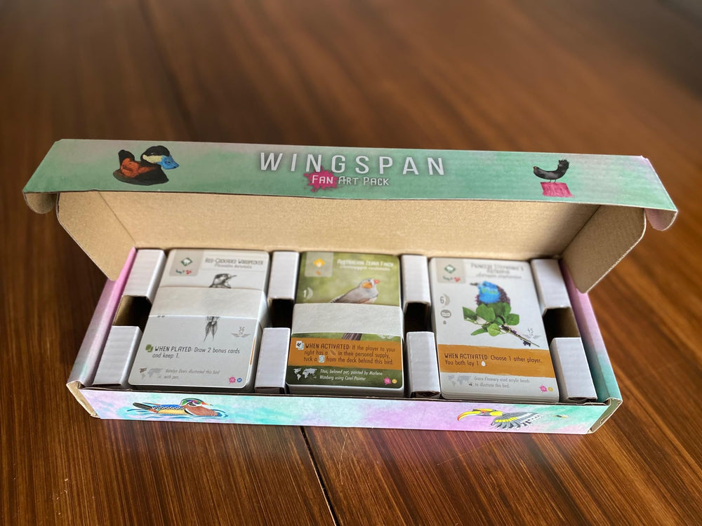 Stonemaier Wingspan Fan Art Pack recyclable box supports sustainable storage