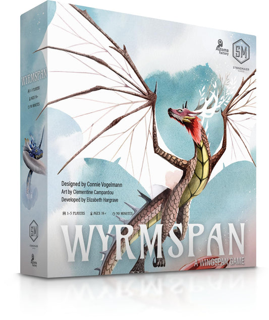 Stonemaier Wyrmspan base game components showcase for a premium setup experience.
