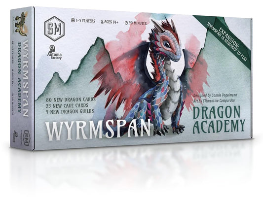 Stonemaier Wyrmspan expansion box showcasing new dragons and components for immersive play